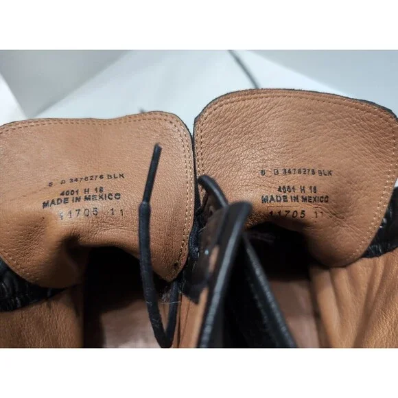 FRYE Womens Size 6B Black Leather Laces Ankle Fashion Western Boots Pre-owned - Picture 8 of 10